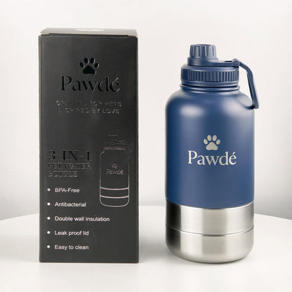 3-in-1 Pet Water Bottle, Blue