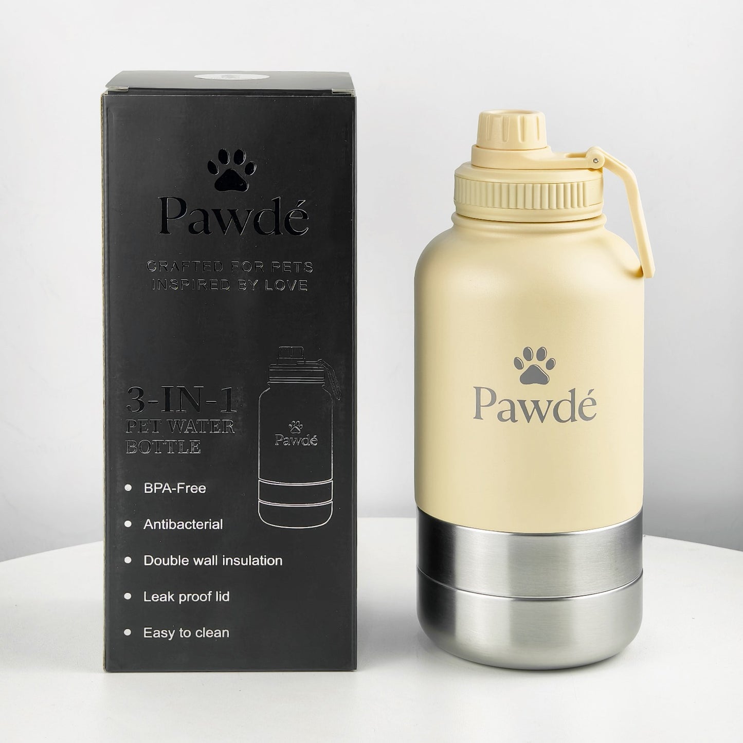 3-in-1 Pet Water Bottle, Yellow